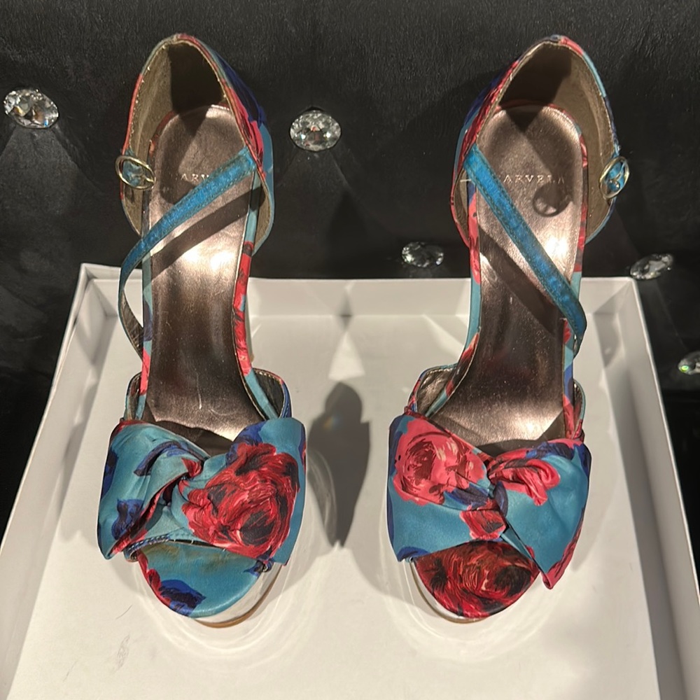 Beautiful Floral Platform Sandals purchased from Harrods in London